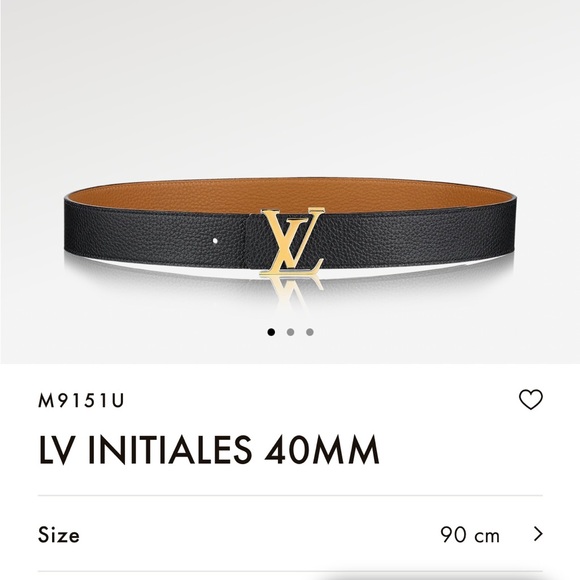 Men’s Louis Vuitton (LV) initials belt, real leather, reversible, 100% authentic - Picture 2 of 14